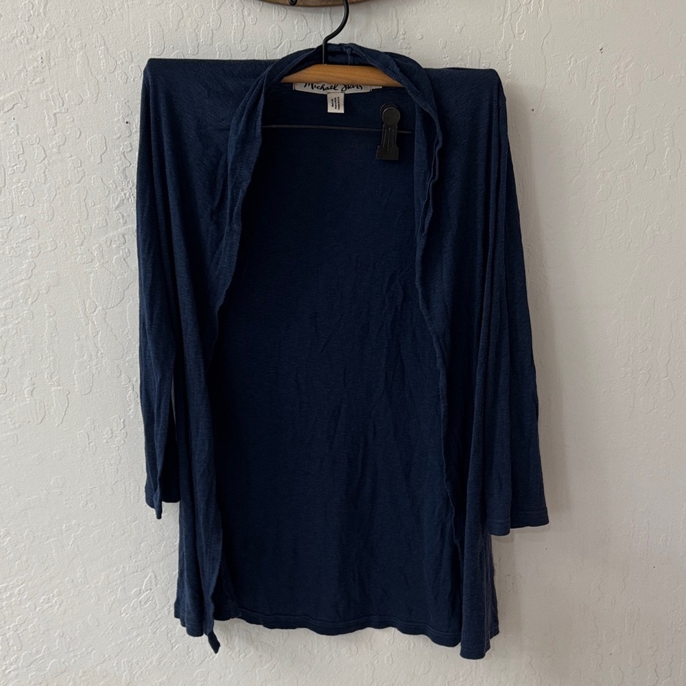 Michael Stars OS Open Front Lightweight Cardigan Cover Up 3/4 sleeve